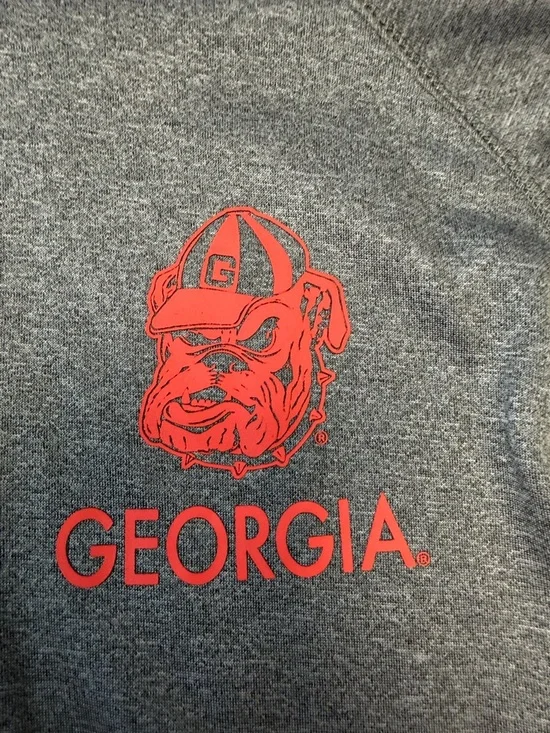 Georgia Bulldogs Grey Quarter-Zip Pullover with Red Logo - Picture 9 of 9